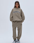 Varsity Oversized Hoodie - Clay Beige