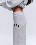 ADA Knit Straight Leg Sweatpants - Light Grey Melange/Navy Blue