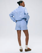 Cotton Stripe Boxer Shorts - Blue/White