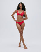 Contrast Triangle Bikini Top - Apple Red/Dark Red