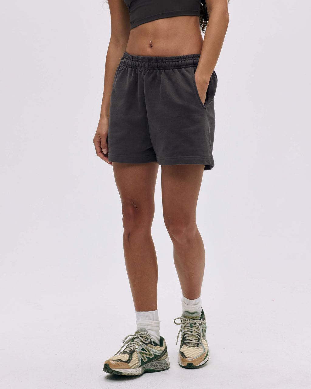Branded Sweat Shorts - Coffee Bean