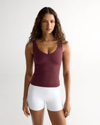 Ultimate V-Neck Top - Mulberry Red