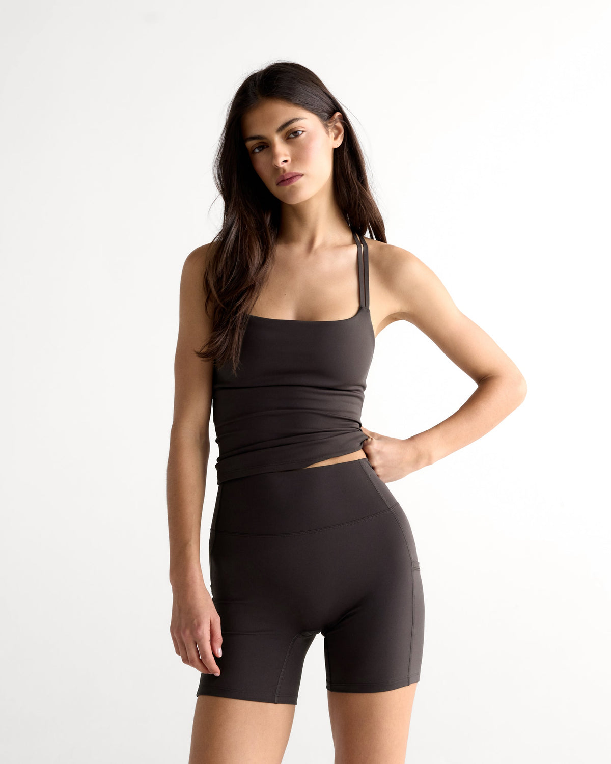Ultimate Cross Back Top - Coffee Bean