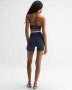 Ultimate Halter Double Layer Bra - Midnight Blue/White