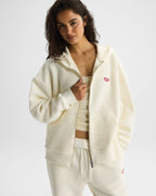 AS Reverse Loopback Zip Through Hoodie - Marshmallow White
