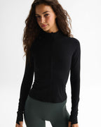 Ultimate Long Sleeve Zip Up Top - Black