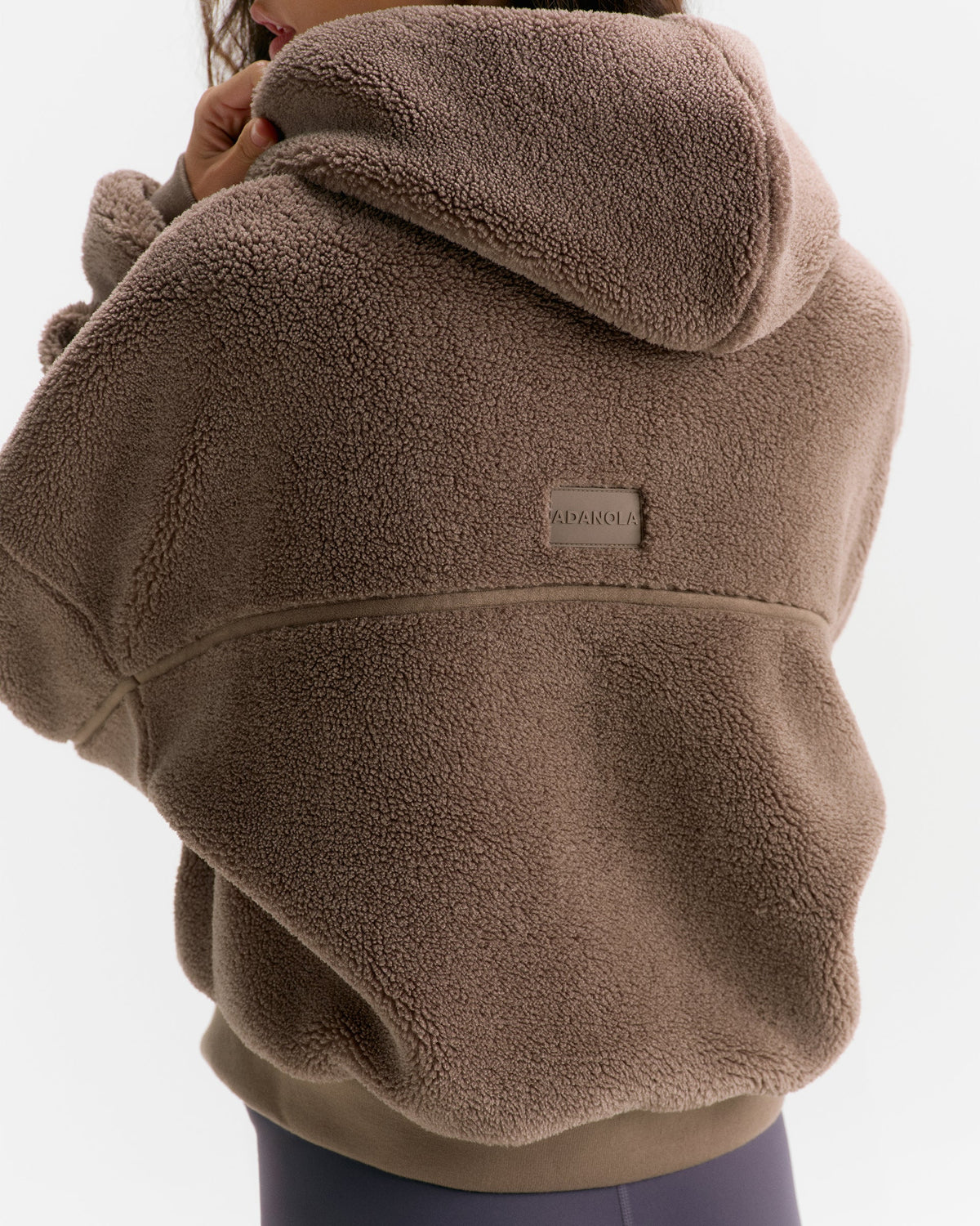 Cropped Hooded Fleece - Mink Brown