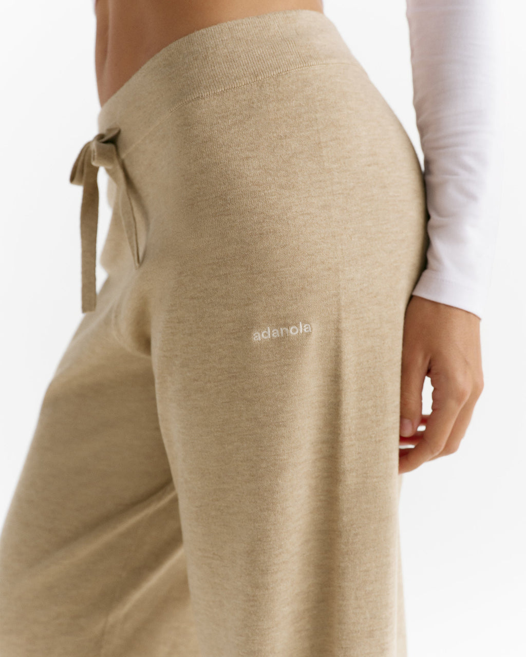 Adanola Knit Straight Leg Trousers - Oatmeal