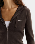 Adanola Knit Zip Up Hoodie - Coffee Bean