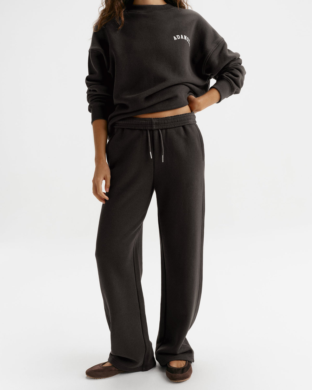 Classic Adanola Straight Leg Sweatpants - Coffee Bean