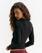Modal Soft Long Sleeve Top - Black
