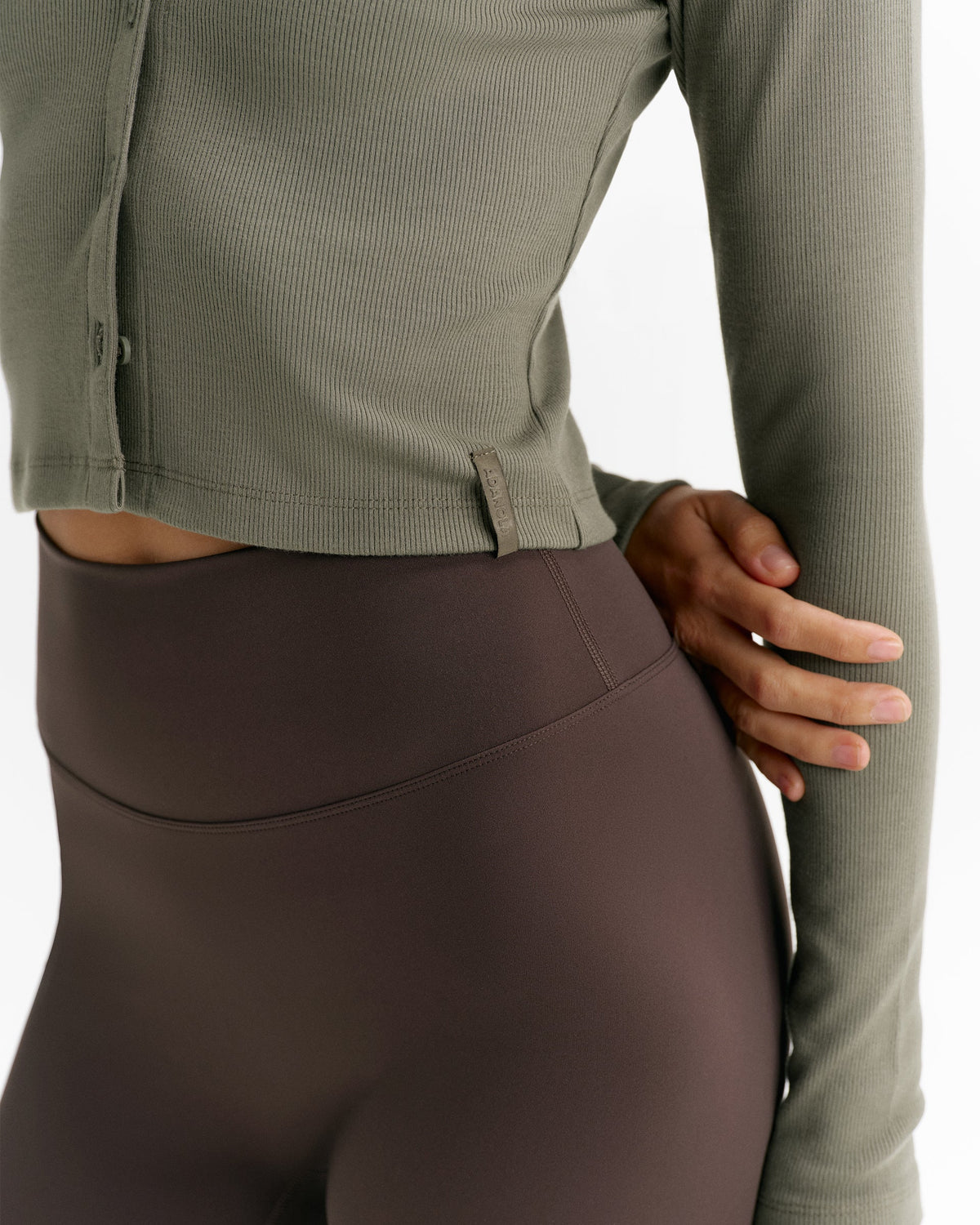 Modal Soft Rib Button Up Cardigan - Olive Green