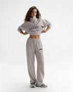 Classic Varsity Straight Leg Sweatpants - Heather Grey/Navy Blue