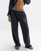 AS Contrast Rib Washed Sweatpants - Navy Blue/Slate Blue
