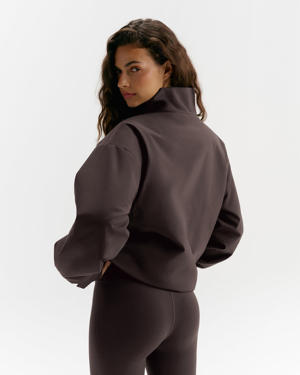 Funnel Neck Technical Jacket - Coffee Bean