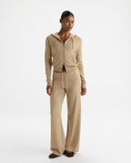 Knit Low Rise Straight Leg Pants - Almond