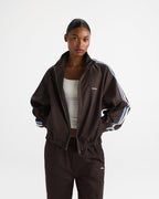 Stripe Detail Track Jacket - Coffee Bean