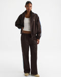 Woven Tape Detail Trousers - Coffee Bean
