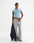 Varsity Knit Crew Neck T-shirt - Light Breeze Blue