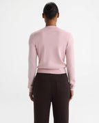 Varsity Knit Zip Through Cardigan - Pink