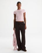 Varsity Knit Crew Neck T-shirt - Pink