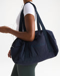 Nylon Duffle Gym Bag - Navy Blue