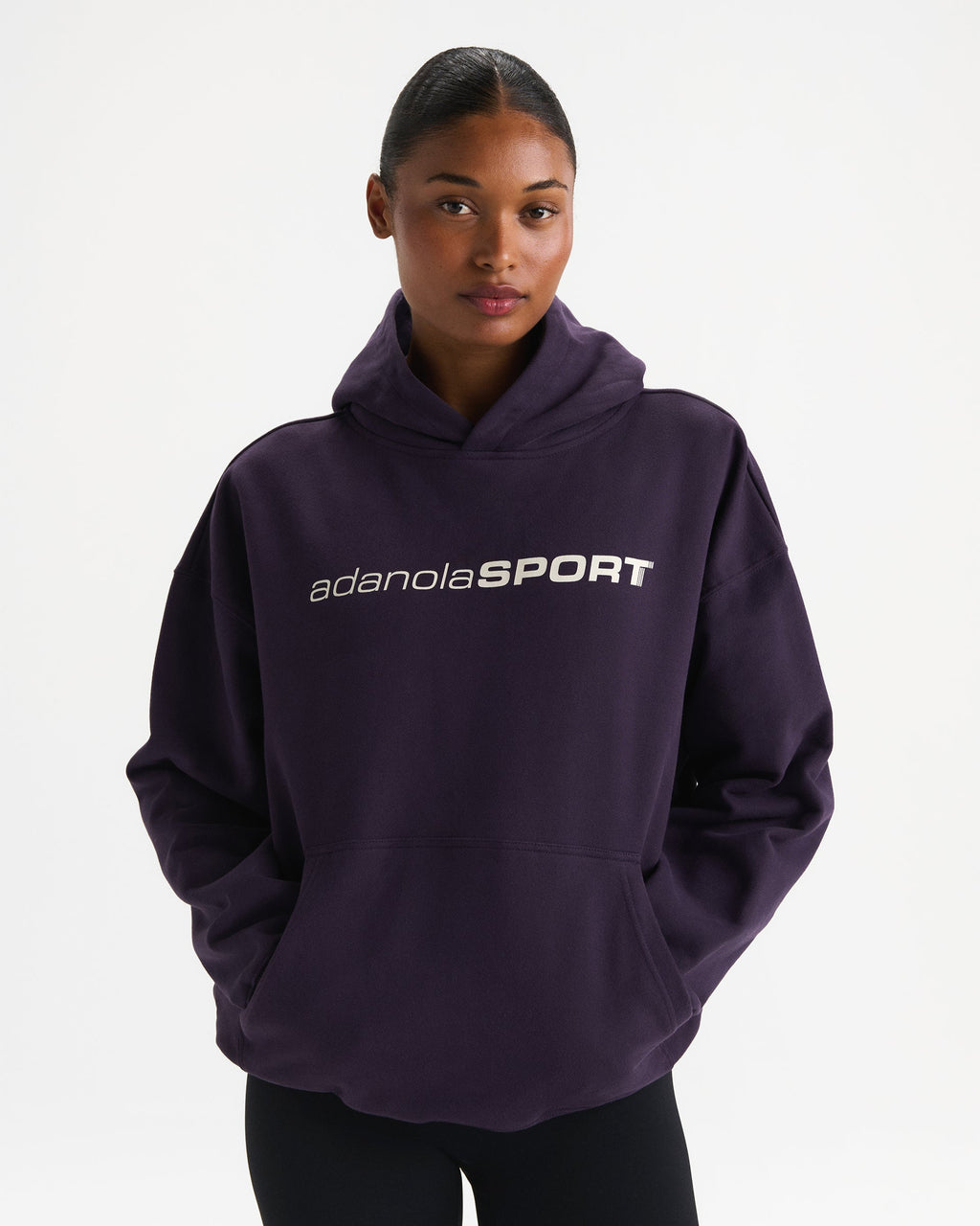 90s Sport Oversized Hoodie - Dark Plum