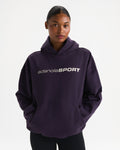 90s Sport Oversized Hoodie - Dark Plum