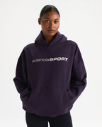 90s Sport Oversized Hoodie - Dark Plum