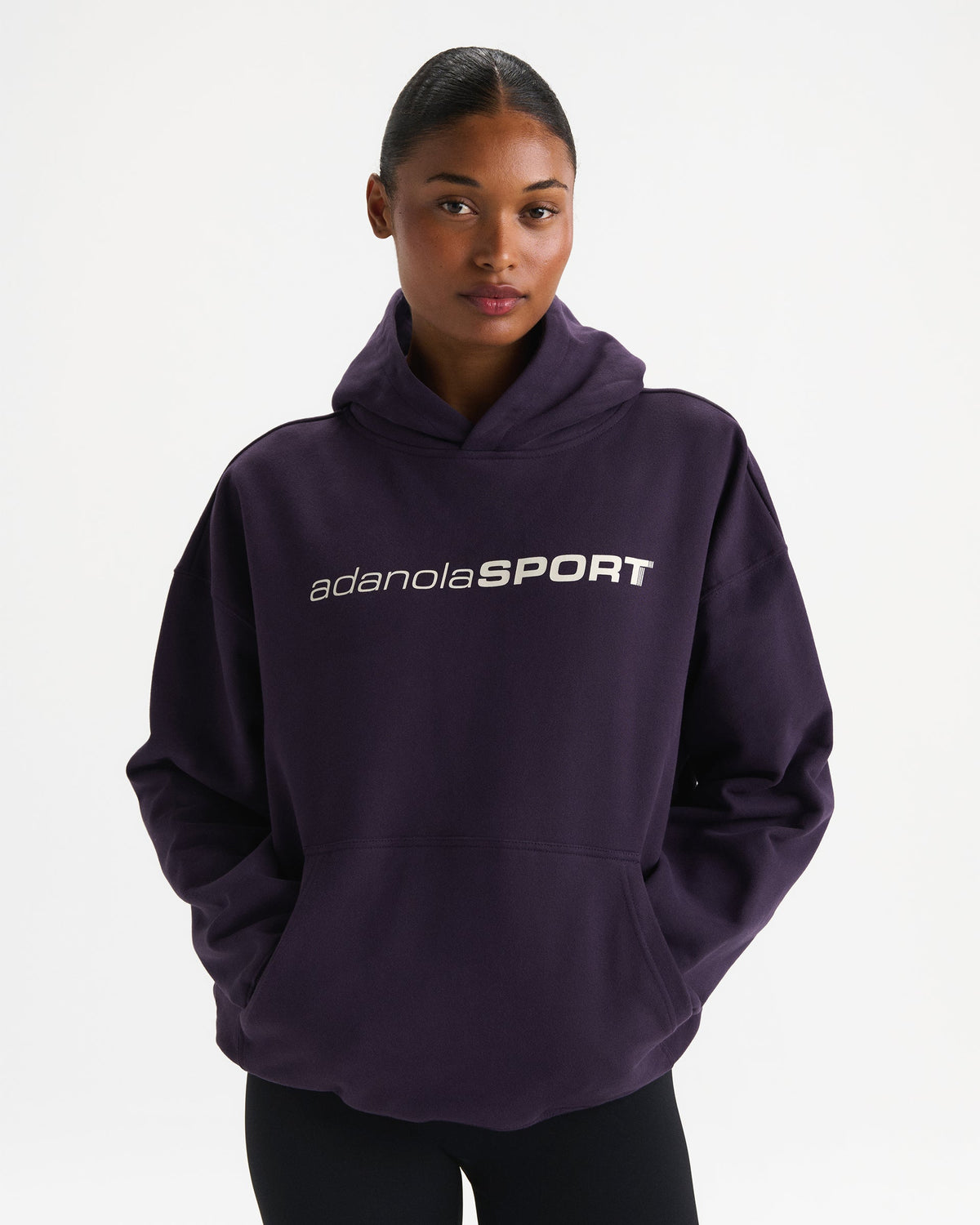 90s Sport Oversized Hoodie - Dark Plum