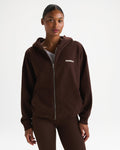 Movement Oversized Full Zip Hoodie - Chocolate Brown