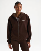 Movement Oversized Full Zip Hoodie - Chocolate Brown