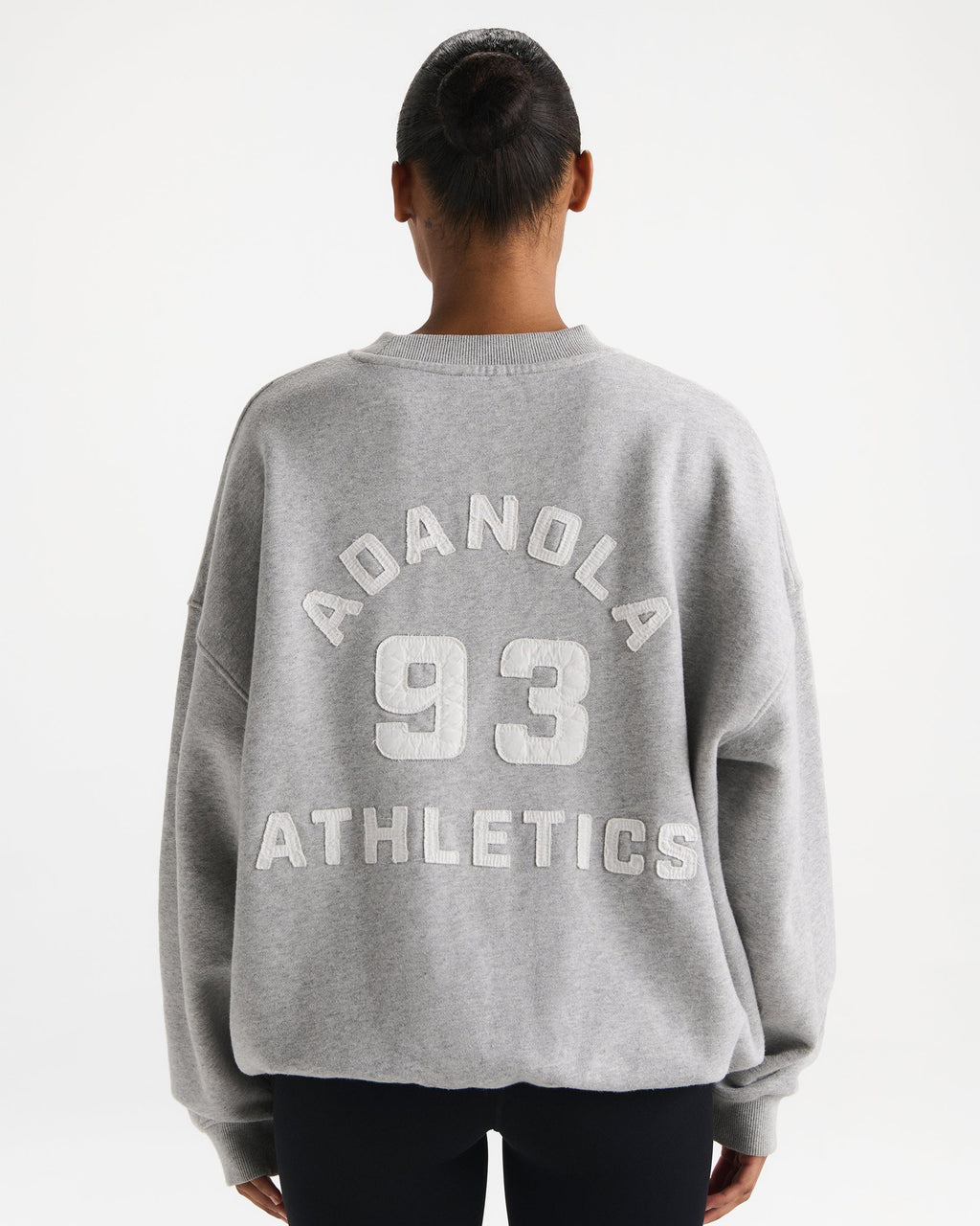 Varsity Oversized Sweatshirt - Grey Melange/Marshmallow White