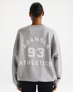 Varsity Oversized Sweatshirt - Grey Melange/Marshmallow White