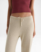 Knit Low Rise Roll Pants - Oatmeal Marl