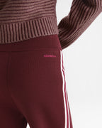 Knit Straight Leg Pants - Damson Red