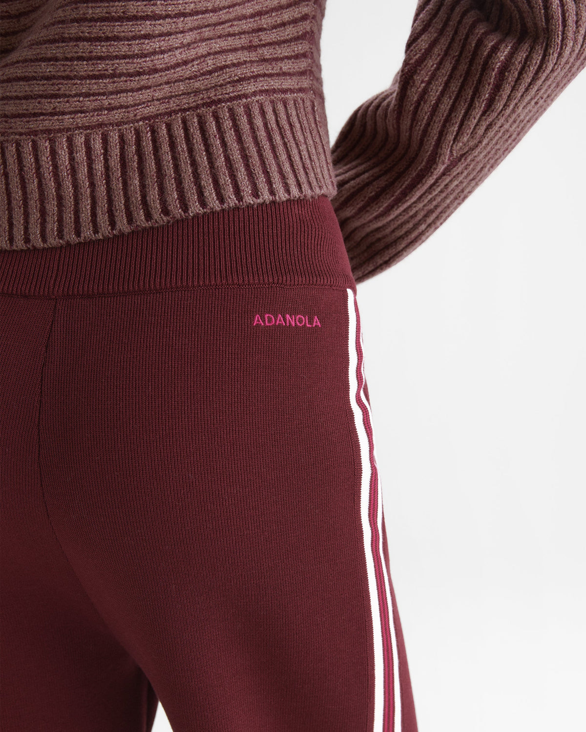Knit Straight Leg Pants - Damson Red