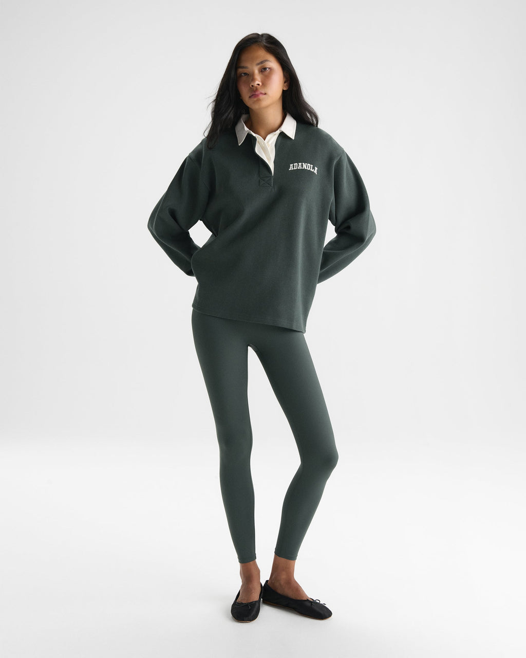 Varsity Oversized Rugby Top - Sea Green