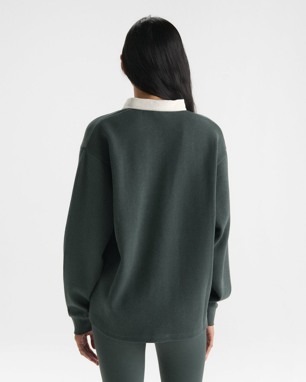 Varsity Oversized Rugby Top - Sea Green