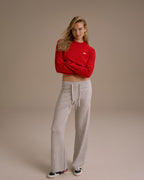Knit Classic Crewneck Sweatshirt - Classic Red