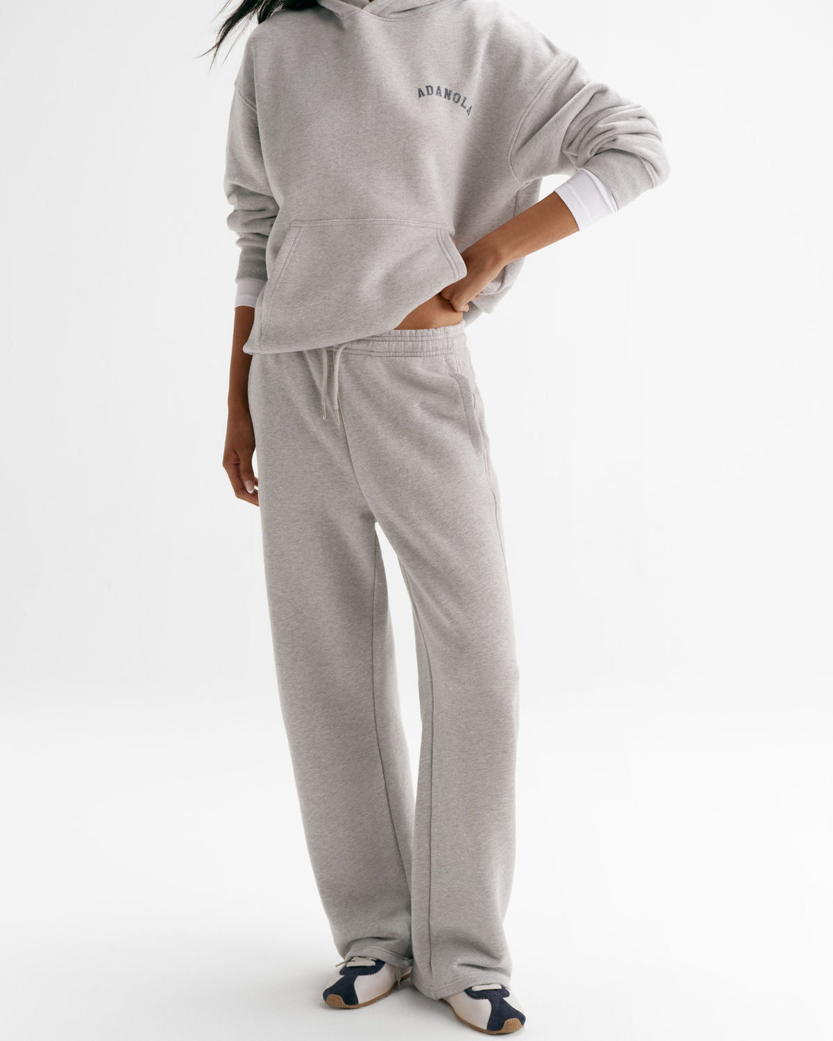 Classic Adanola Straight Leg Sweatpants - Heather Grey