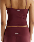 Skinny Strap Yoga Top - Damson Red