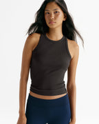 Modal Soft Rib Tank Top - Coffee Bean