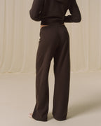 Lightweight Merino Wool Knit Trousers - Coffee Bean