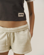 Signature Loose Fit Sweat Shorts - Oatmeal Marl/Coffee Bean