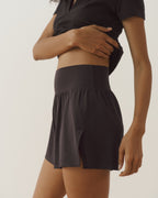 Studio Side Split Shorts - Coffee Bean