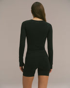 Seamless Crop Shorts - Black