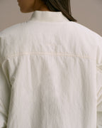 Drop Shoulder Reversible Bomber Jacket - Coffee Bean/Marshmallow White