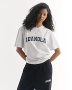 Varsity Short Sleeve Oversized T-shirt - Light Grey Melange/Black