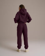 Varsity Oversized Hoodie - Dark Cherry/Marshmallow White